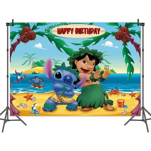Cartoon Beach Monster Grass Skirt Princess Picture Backdrop Girl Birthday Party Table Decoration Photography Photo Background