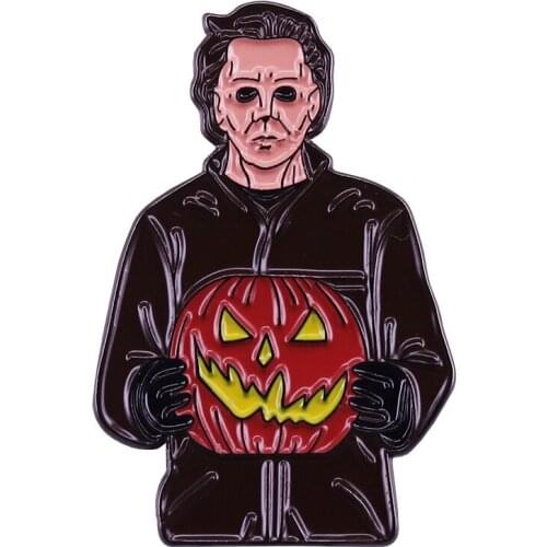Halloween Michael Myers pumpkin pin horror murder jewelry