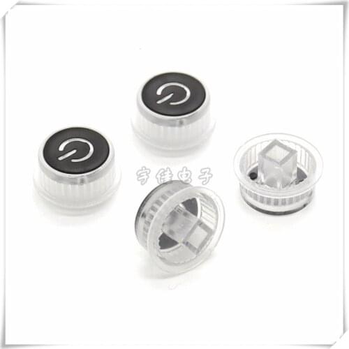 10 Piece 17 * 15MM plastic button cap black top transparent button cap light touch switch cap power button cap square hole 3.2mm