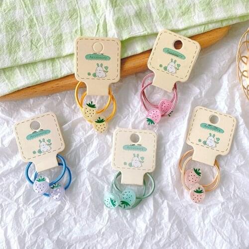 2PCS New Fruit Avocado Watermelon Cute Princess Headwear Kids Elastic Hair Bands Children Ropes Girls Accessories Baby Headdress