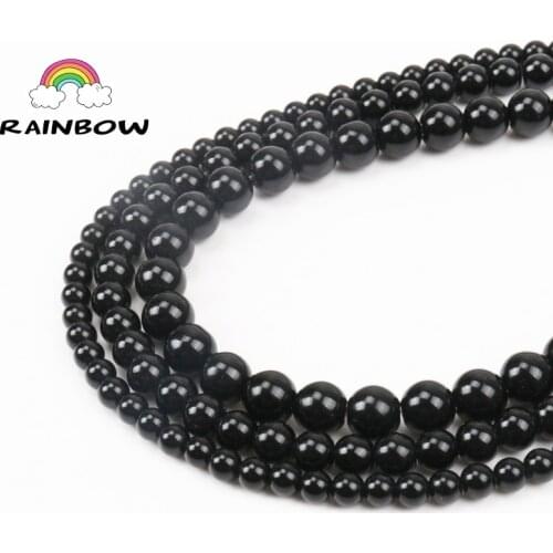 Natural Black Hematite Beads Round Loose Stone Beads For Jewelry Making DIY 4/6/8/10/12mm