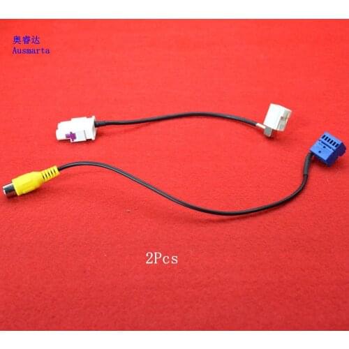 2Pcs OEM RNS510 antenna conversion line double head single head & video input plug line for 6RD035187A