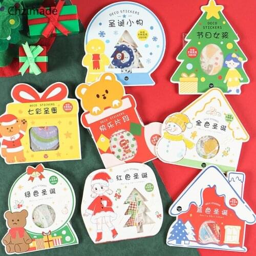 Lychee Life 40Pcs Christmas Paper Sticker Planner Decoration Diy Scrapbooking Cute Stick Label Journal Sticker Kawaii Stationery