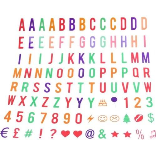 Letter & Symbol Pack For A4 Cinematic Light Up Sign Box Cinema LED Letter Lamp (104 Multicolor Letters And Symbols)