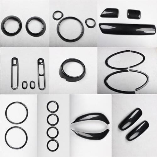 Carbon Fiber Printed Interior Door Handle Cover Center Console Outlet Moulding Trim for Mini Countryman R60 2011- 2015 2016