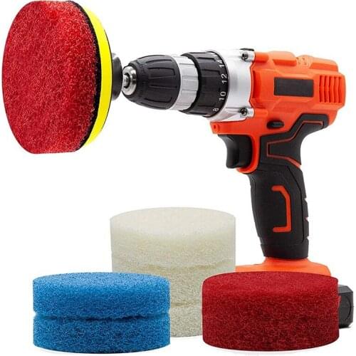 SHGO HOT-Power Scrub Pad Drill Attachment, Cleaning Kit Scouring Pads with Baker and Universal Shaft Great for Kitchen, Bathroom