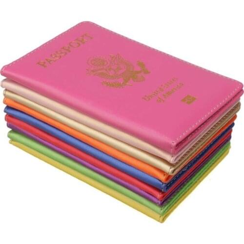 New fashion American PU leather Passport Cover Women Passport holder Brand USA Wallet Covers for Passports