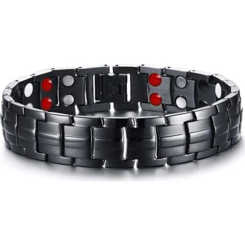 New Hot Sale Fashion Health male Hologram Bracelets Energy chain mens ceramic bracelet for men