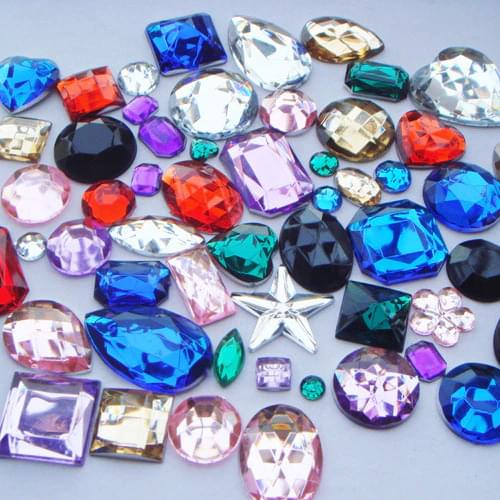 New arrival 30pcs mix color / shape rhinestone Non Hotfix Sew on Rhinestones Acrylic rhinestone buttons,Sew On Stones gems DIY