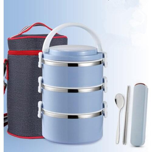 New Portable Lunchbox Kitchen Multi-layer Stainless Steel Lunch Box Kids School Food Container Women Thermos Bento Boxes