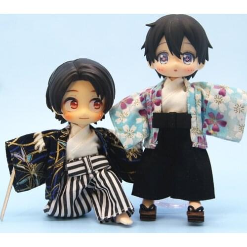 HOUZIWA OB11 Doll Clothes Doll Flip Flops Kimono 1/12 Bjd GSC Molly Clothes For Dolls OB11