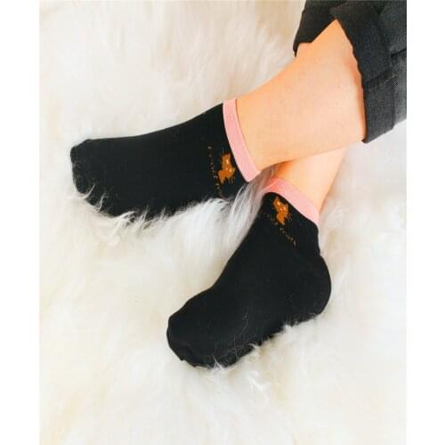 Autumn lady cotton socks Female short tube pure color cat tide low help casual short socks 953