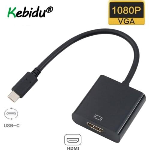 USB C To HDMI-compatible Adapter 4K Type C 3.1 To Male To Female Cable Adapter Converter Black For MacBook Chrome
