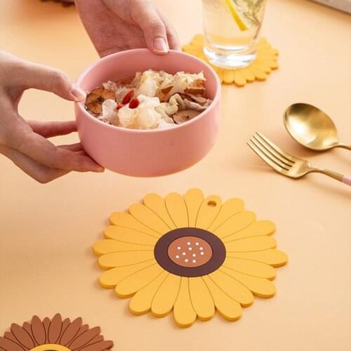 Coaster Sunflower Pattern Non-Slip PVC Dinnerware Table Cushion for Kitchen