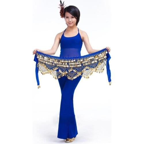 New 320 Coins Gold and Silver Coins Three Straight Two Angles Belly Dance Waist Chain Hip Scarf Belly Dance Belt