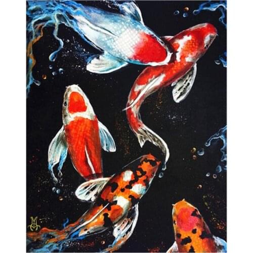 Practical Diamond Painting Beautiful Koi Fish Handmade Gift Bead Embroidery Animal Home Decor