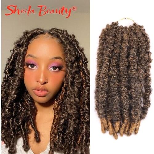 Pre-Twisted Distressed Faux Locs Synthetic Crochet Hair Hair Extensions Pre Looped Braids Curl Knot With Ends 10 Inch