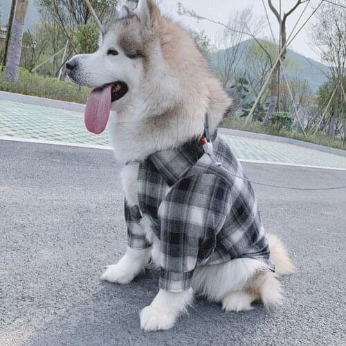 Plaid Dog Shirt Medium Large Dog Clothes Fashion Pet Clothing for Big Dogs Costume Golden Retriever Pug Pet Shirts Ropa Perro