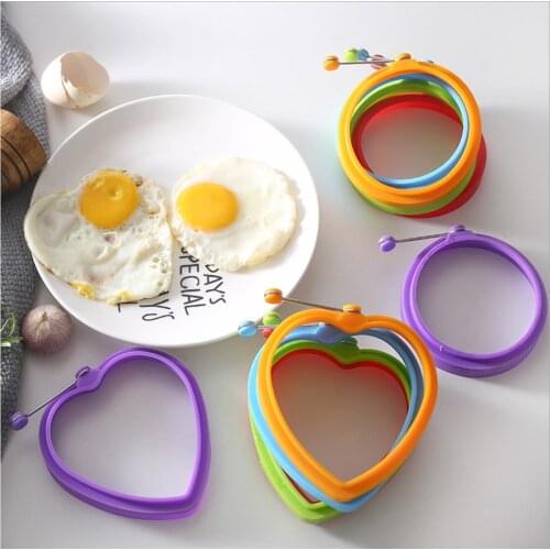 Silicone Egg Rings Nonstick Omelette Fried Egg Round Shape Mould Breakfast Fried Egg Tool Kitchen Baking Accessories