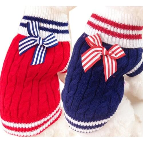 Navy Pet Dog Clothes Warm Sweater Puppy Coat Clothing Winter Outfit For Dog Chihuahua Clothes Dog Sweater Coat for Small Pet