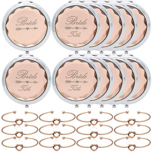 Makeup Mirrors Bride to Be Love Knot Bracelets Bachelorette hen Party wedding engagement Bridal Shower Bridesmaid Proposal Gifts