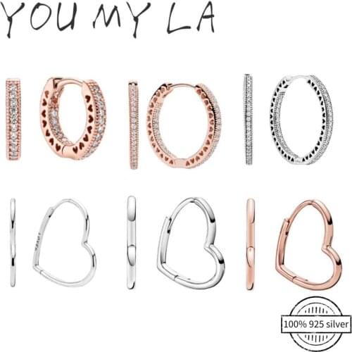 2021 New Authentic 925 Sterling Silver Earrings Fit Original Pando For Women DIY Jewelry Gift Free Shipping