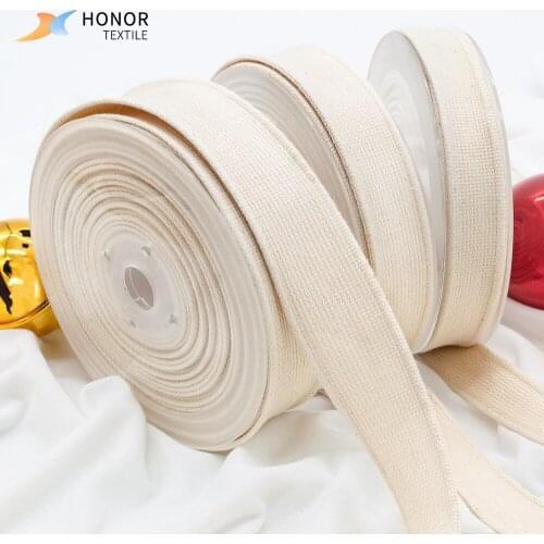 1.2 mm Thick Ribbed Cotton Water Ripple Concave Webbing More Thicker on both side Cotton Ribbons Fabric 50 yards Soft Webbing