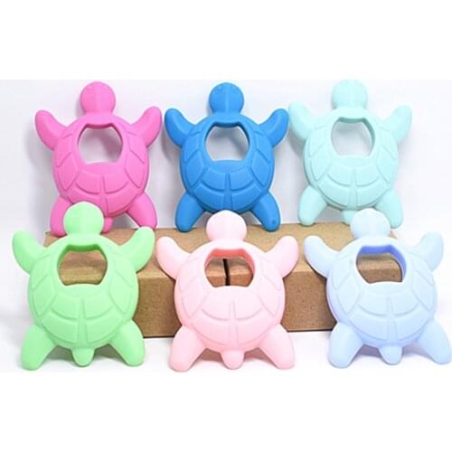 1 PC Silicone Turtle Teether DIY Lovely Baby Sea Turtle Teether Pacifier Dummy Chewable Sensory Cartoon Animal Tortoise Teether