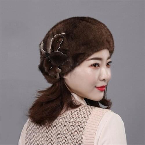 100% real fur mink hat women fur hats winter warm fashion hat fur mink 6 color fur hoodie fur cap