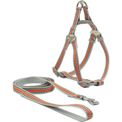 12PCS / LOT Dog Striped Chest Strap Pet Adjustable Reflective Vest Walking Lead Rope