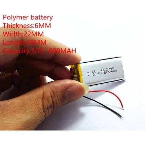 3.7V,600mAH,[602248] PLIB ( polymer lithium ion / Li-ion battery ) for GPS,mp3,mp4,mp5,bluetooth,model aircraft,dvd