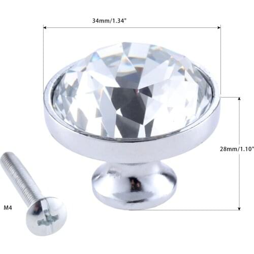 30mm Crystal Glass Handle Knob Diamond Furniture Handle Cupboard Pull Drawer Knob Furniture Hardware