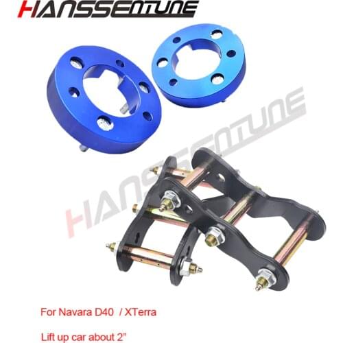 4x4 Pickup Car Chassis Extended 2" Front Coil Spacer Struts & Rear Greasable Shackles Lift Up Kits For Navara D40 05-15/ Xterra