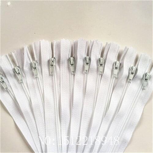 50pcs ( 24 Inch ) 60cm White Nylon Coil Zippers Tailor Sewer Craft Crafters &FGDQRS #3 Closed End