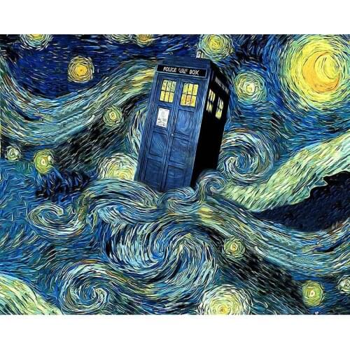 5D DIY Diamond Painting Cross Stitch Van Gogh Starry Night Full Diamond Embroidery “Doctor Who” Needlework Home Decoration FC471