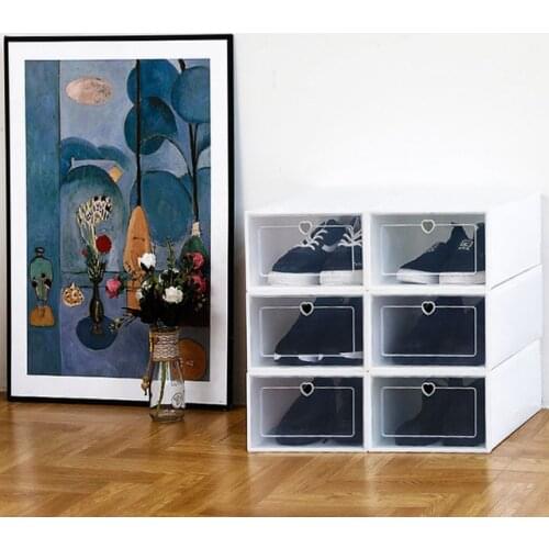 6pieces of multifunctional transparent storage shoe box thickened dustproof storage box stackable combination shoe cabinet SP136