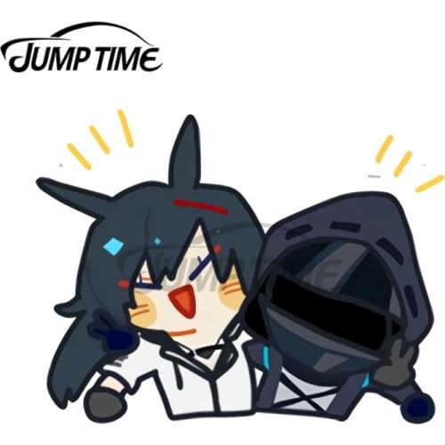 JumpTime 13 x 11.5cm Arknights Blaze and Dokutah Anime Decal Laptop Windshield Funny Stickers Waterproof Sunscreen Car Styling
