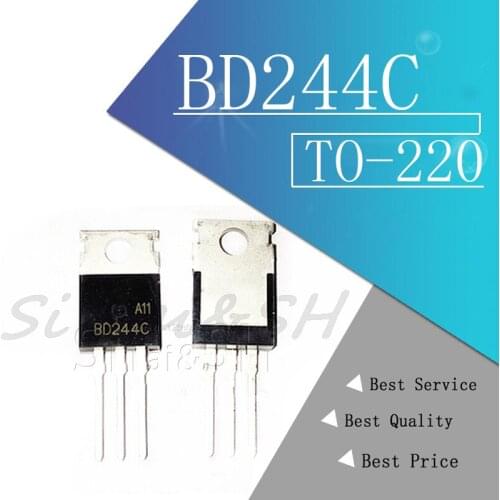 10PCS BD244C TO-220 BD244 Bipolar junction transistor (BJT) PNP Epitaxial Sil New Original