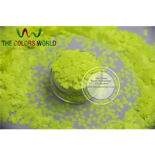 N-0 Size 2.5 mm Solvent Resistant Light Yellow color Glitter Square shape spangles for Nail Art and DIY supplies1pack=50g