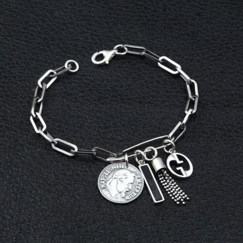 New Portrait Charm Bracelets For Women Silver Color Bracelet & Bangle Trendy Jewelry Europe American Style Link Chain Bracelet