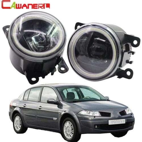Cawanerl For Renault Megane 2 3 2002-2015 Car LED Bulb Fog Light Angel Eye DRL Daytime Running Light 12V Accessories