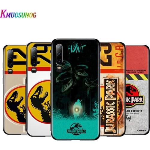 Jurassic Park Dinosaurs For Huawei P40 P30 P20 P10 P9 P8 Lite E mini Pro Plus 5G 2017 2019 Silicone Black Soft Glass Phone Case