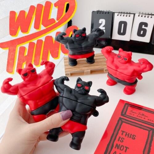For Apple AirPods Pro 3D Cute Cartoon Muscle Bulldog Puppy Earpods Case for Airpods 1 2 Dog Wireless Earphone Cover Charging Box