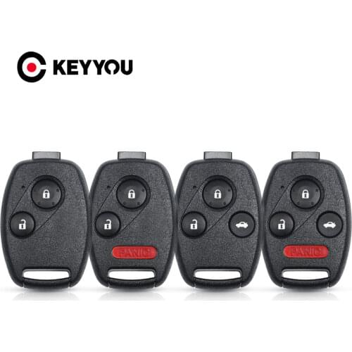 KEYYOU Car Key Case Shell Remote For Honda Accord CRV Pilot Civic Fit 2003 2007 2008 2009 2010 2011 2012 2013 With Rubber Pad