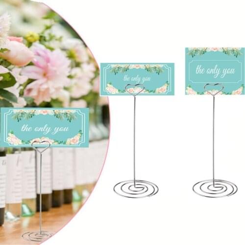 Heart Pattern Table Number Name Card Holders Photo Stand Note Memo Clip