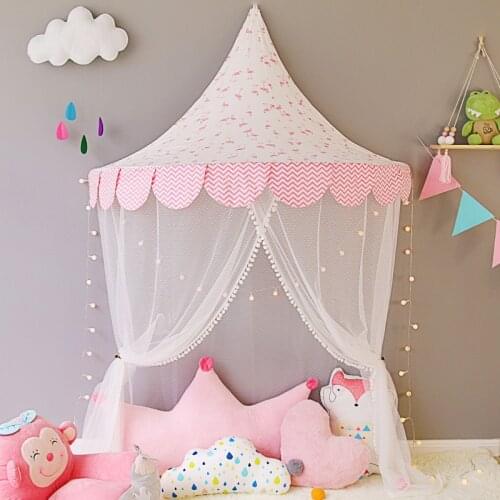 Baby Crib Netting Children Play House Canopy Bedding Curtain Play Tent Indoor INS Props Girl Boy Princess Castle Decoration Room