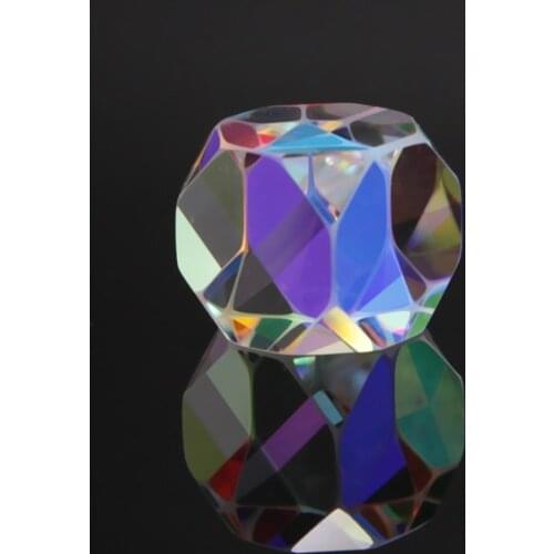 Dichroic Color Prisma Glass Dice Octahedron Combiner Splitter Optical Prism Decorative Gift Home Accessories Cube