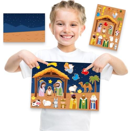 DIY Wall Murals Christmas Religion Jesus Decor Stickers Store Glass Wall Sticker Xmas New Year Decals Posters For Dining Room