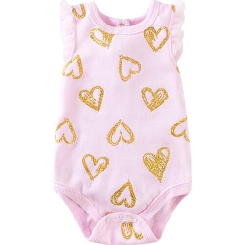 DLSY Newborn Fashionable Infant Jumpsuit Sleeveless Pink Cotton Girls' baby Clothing One-Pieces