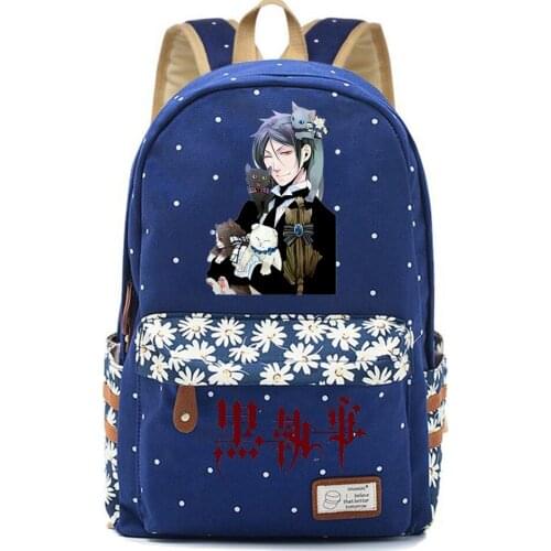 Anime Black Butler Canvas Backpack Teenger Packsack Schoolbag High Quality Mochila Unisex Student Travel Laptop Bag